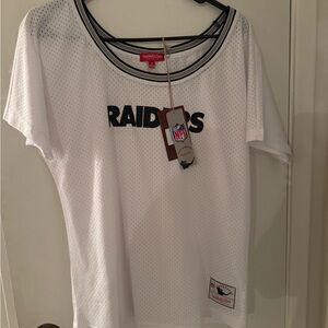 Mitchell & Ness White Short Sleeve T-Shirt Raiders Design